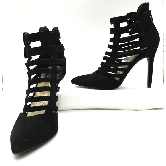 G by Guess Women’s Strappy Black Stiletto Heels Size US 8 Great Condition - Picture 1 of 6